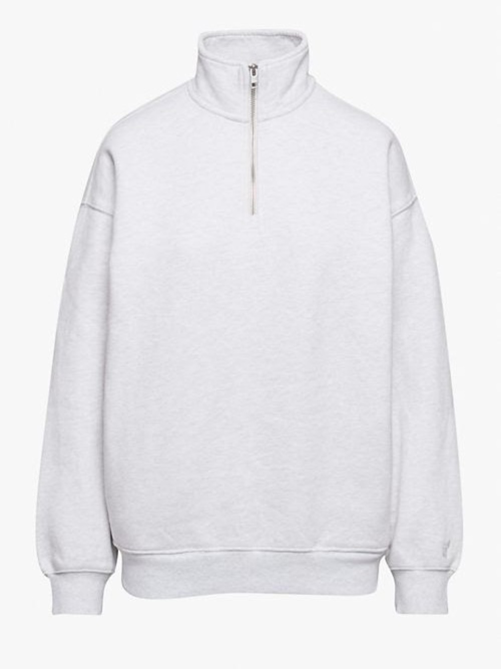 Aritzia Tna COZY FLEECE MEGA ¼ ZIP SWEATSHIRT, Size 1, Heather Cloud White